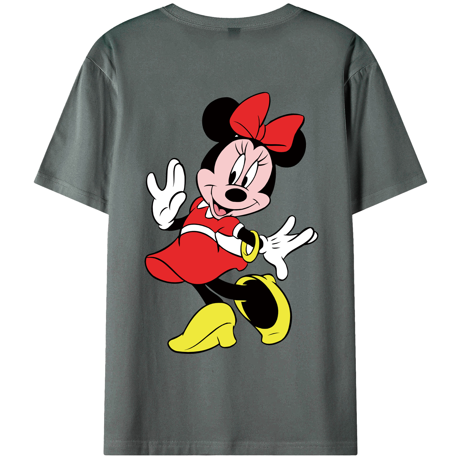 ミッキーマウス Mickey Mouse 綿100％ メンズ半袖Tシャツ（バックプリント） 通気性
